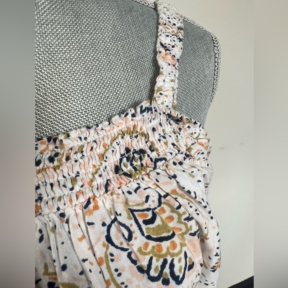 Patrons of Peace cream paisley bohemian cropped flowy tank top rayon - Picture 6 of 11